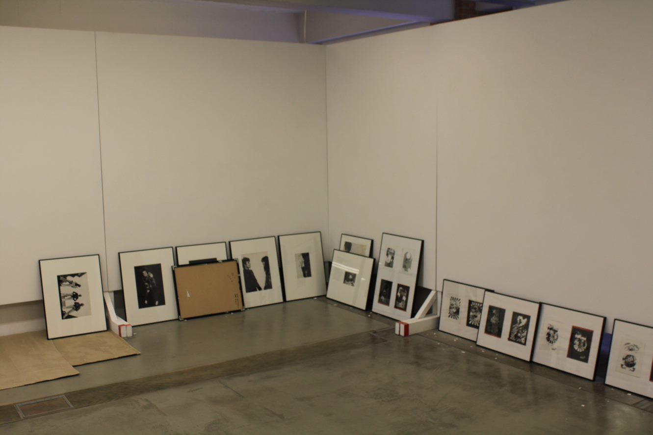All of the shots being prepared to go up on the exhibition walls
