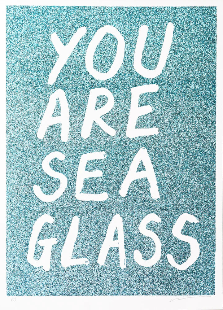 ADAM BRIDGLAND YOU ARE SEA GLASS - GLITTER (BLUE) UNFRAMED