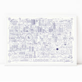 Catford Creative - London Illustrated Map Screen Print White - Unframed