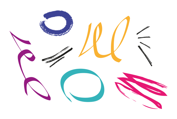 alternating coloured squiggles and lines