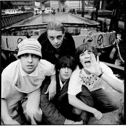 Ian Tilton's shot of The Stone Roses A.K.A Ian Brown, John Squire, Gart "Mani" Mountfield and Alan "Remi" Wren 