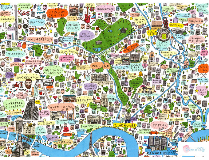 Illustrated Map of East London - House of Cally