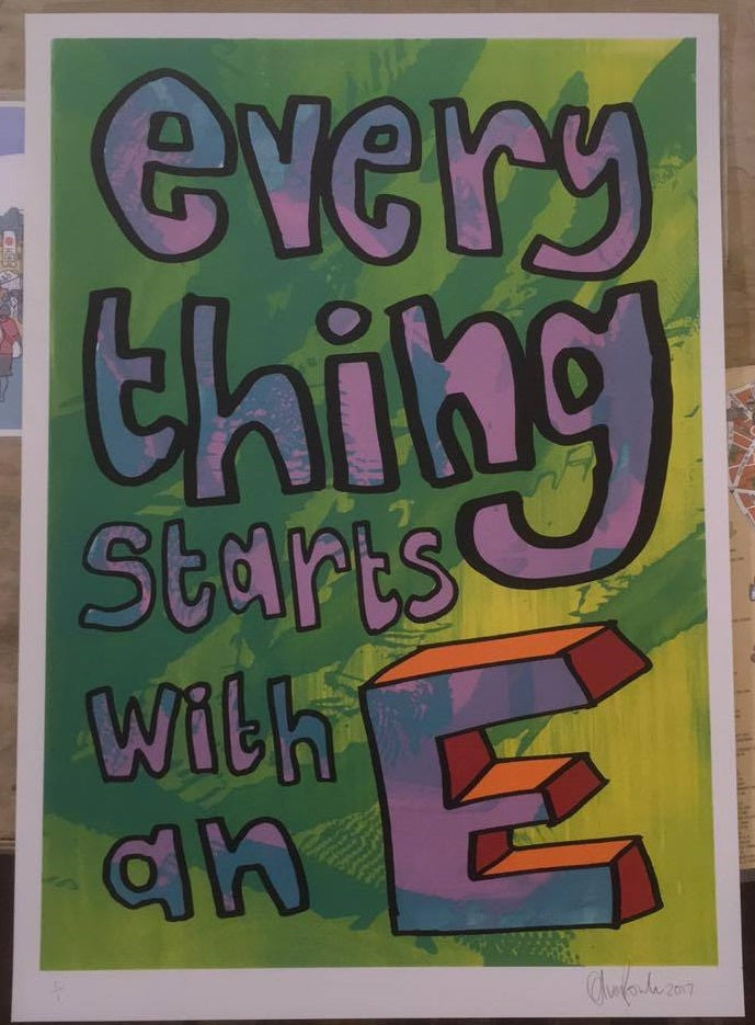 Everything Starts with an E (Green) - Oli Fowler (Signed by the artist)